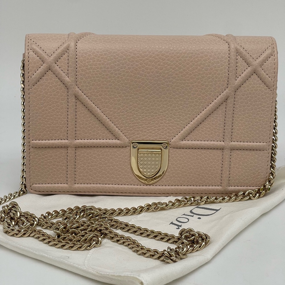 Dior Diorama Wallet On Chain powder pink No signs of wear. 100% Authentic!